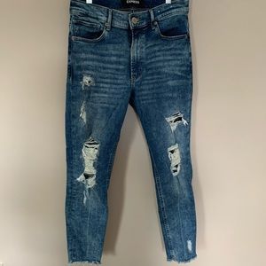 EXPRESS Destroyed Skinny Ankle legging Jeans